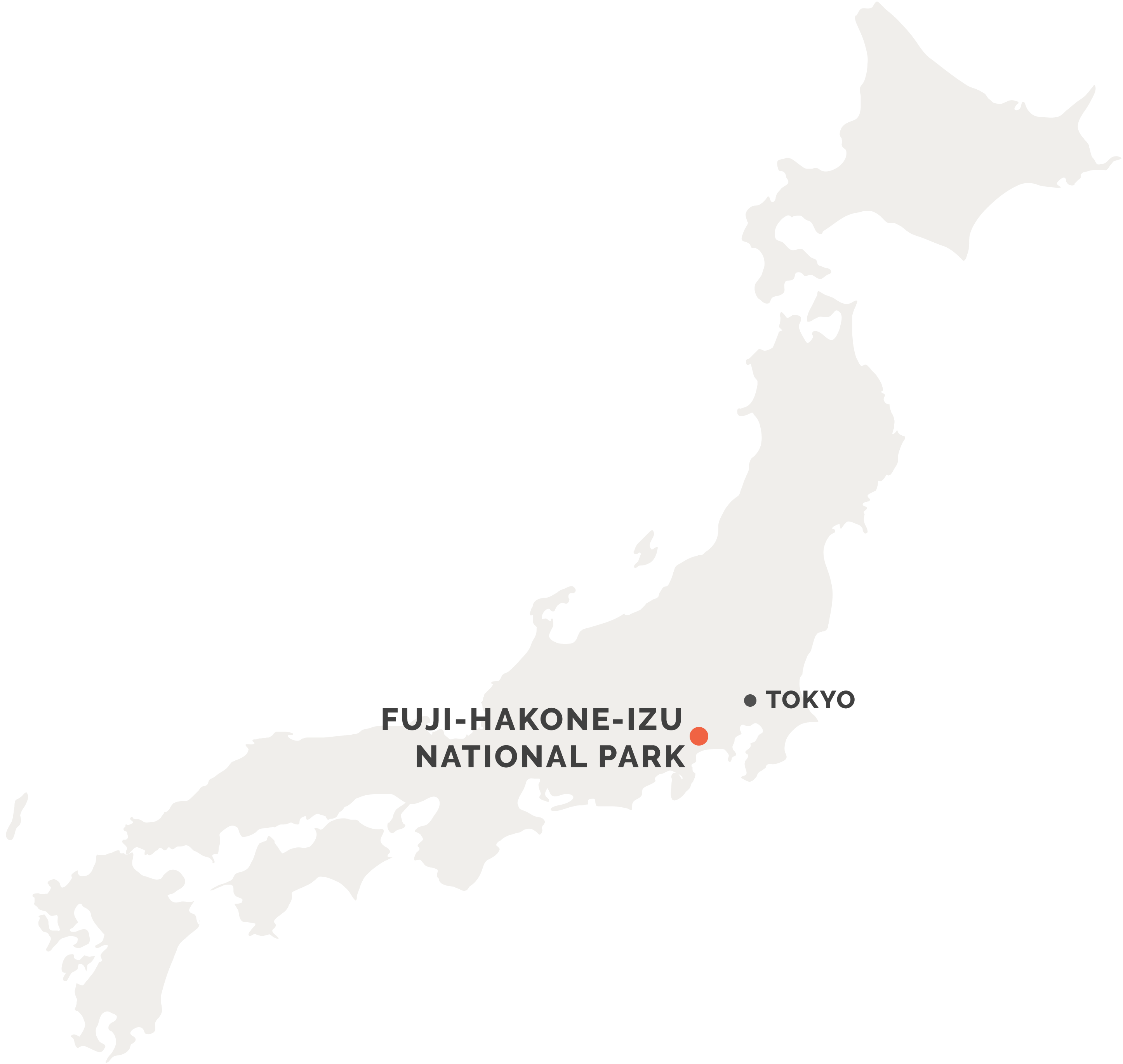 Map of Japan and Fuji-Hakone-Izu National Park