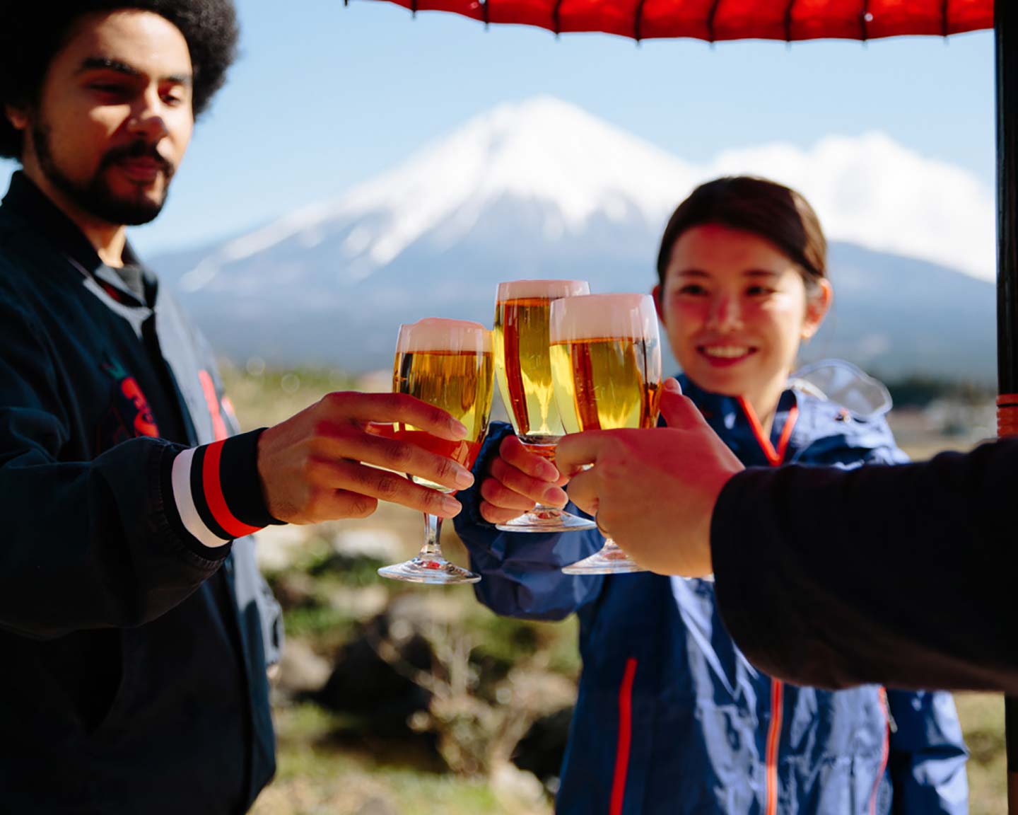 Toast with a local beer 