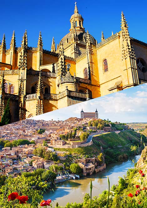 Segovia and Toledo from Madrid