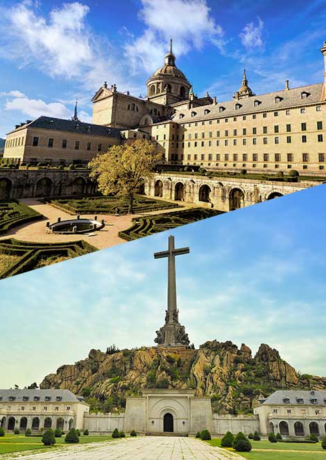 El Escorial Monastery and Valley of the Fallen from Madrid